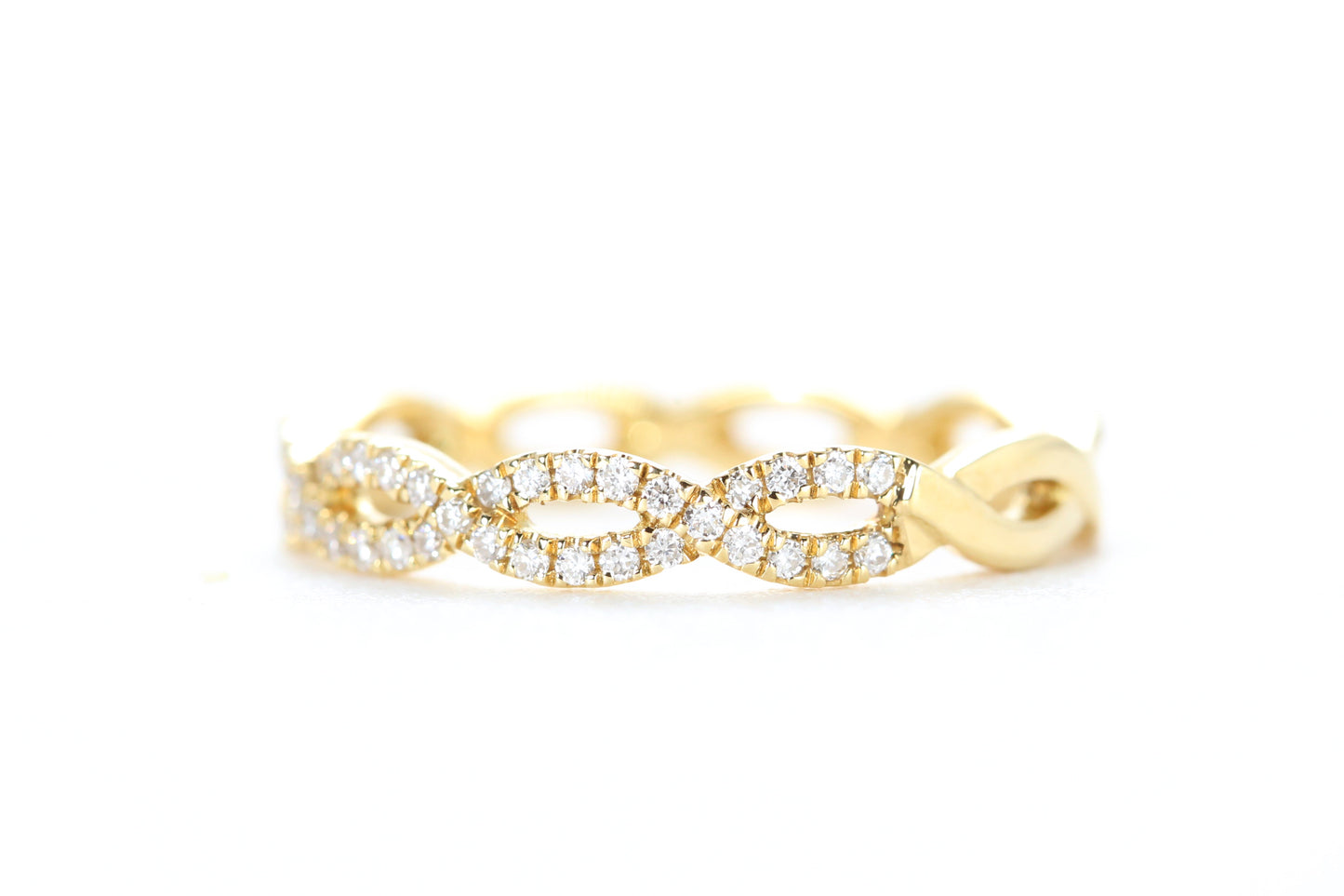 Woven Diamond Ring Yellow Gold