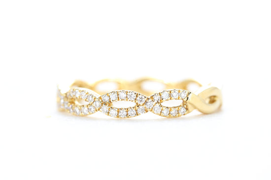 Woven Diamond Ring Yellow Gold