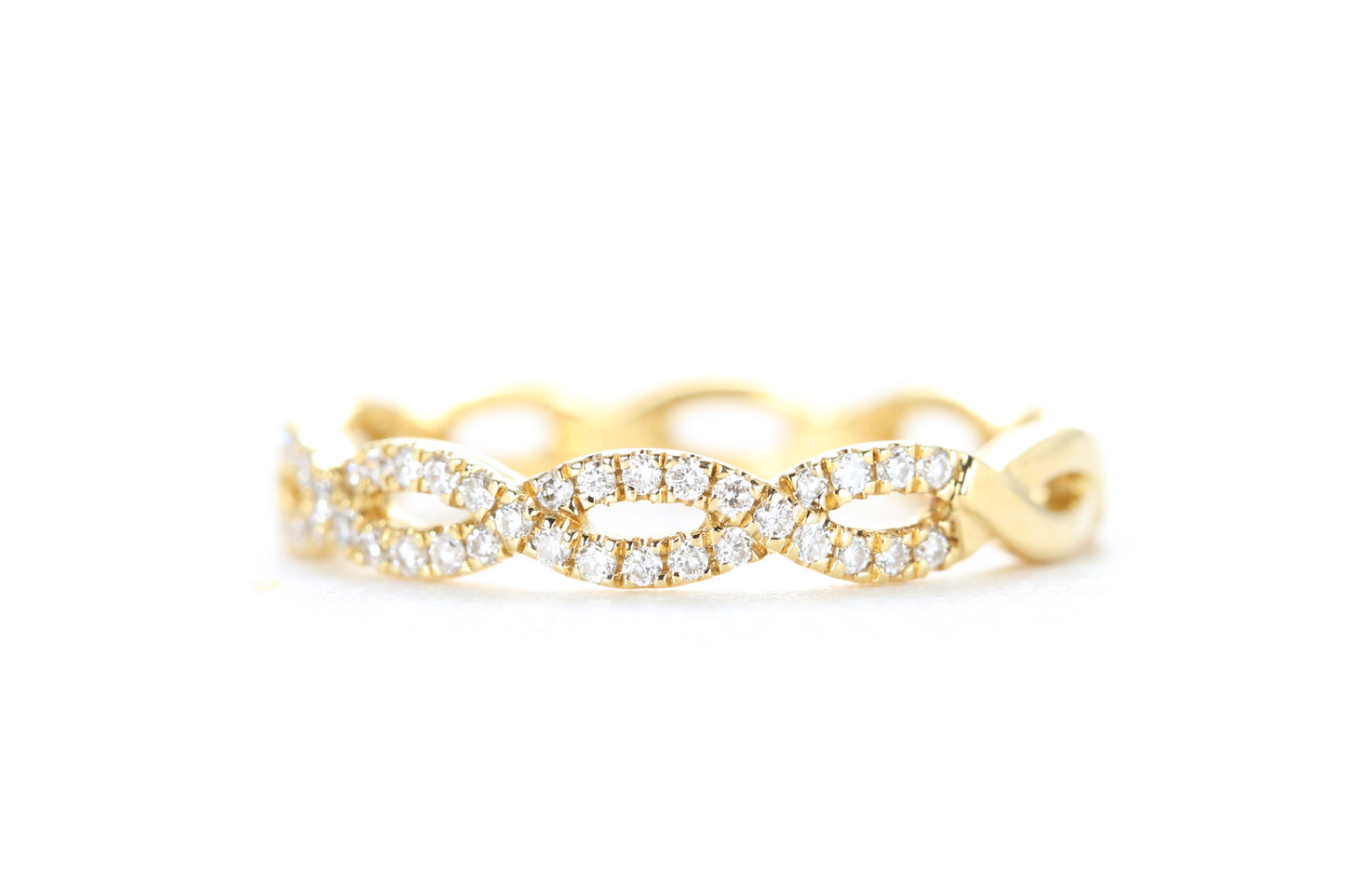 Woven Diamond Ring Yellow Gold