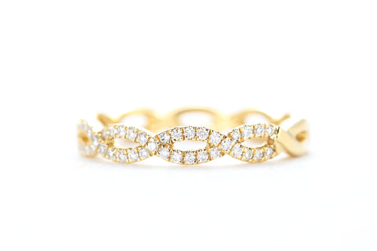 Woven Diamond Ring Yellow Gold