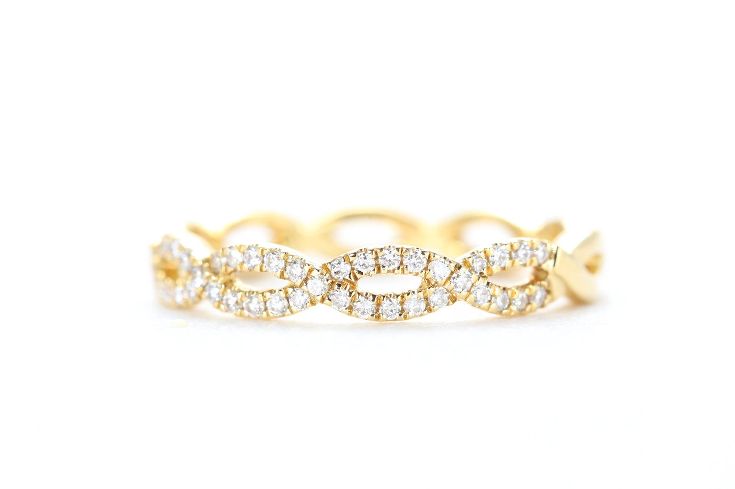 Woven Diamond Ring Yellow Gold