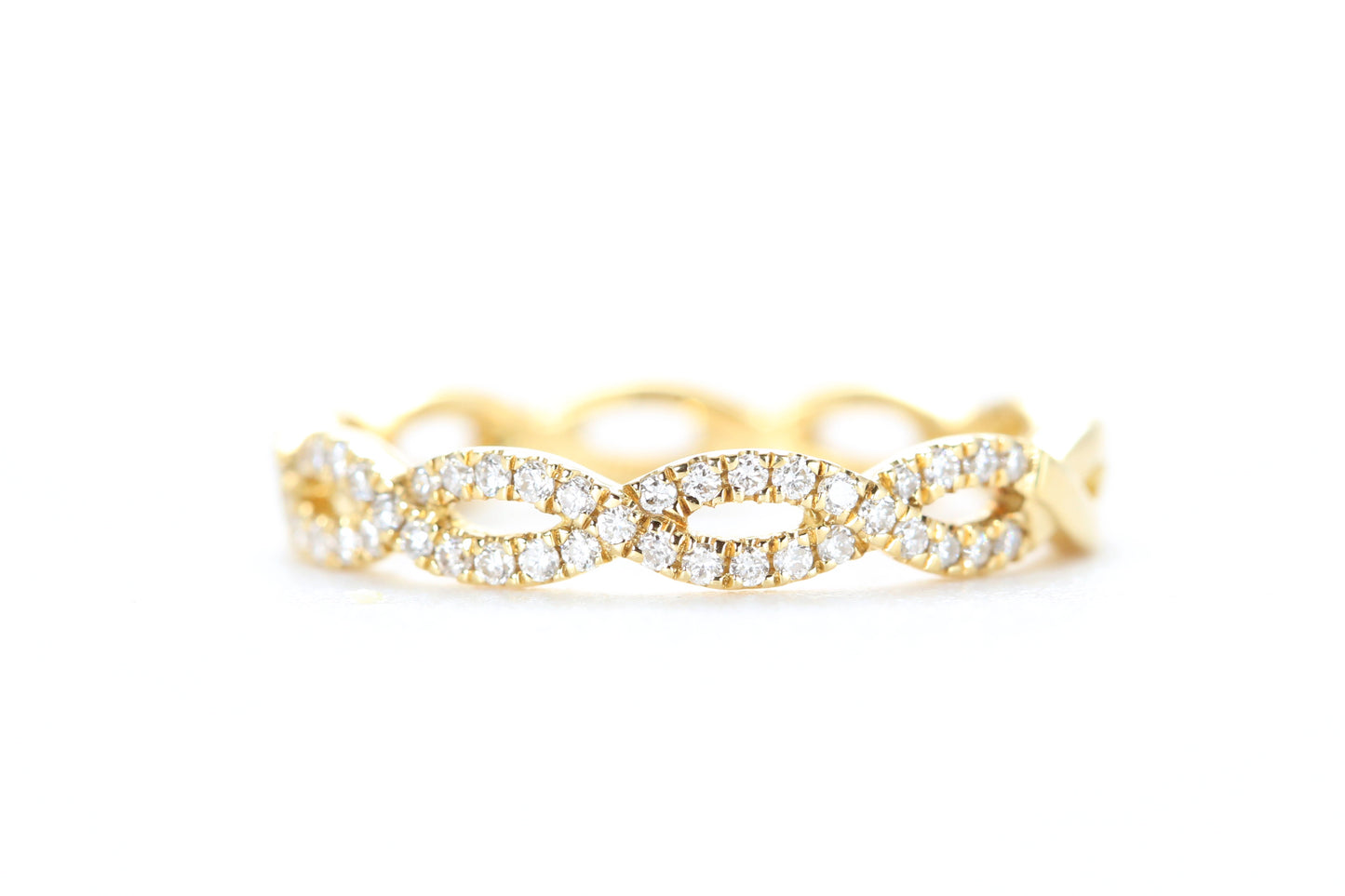 Woven Diamond Ring Yellow Gold