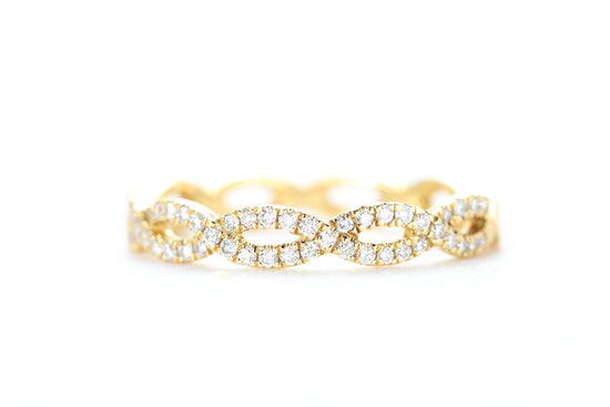 Woven Diamond Ring Yellow Gold