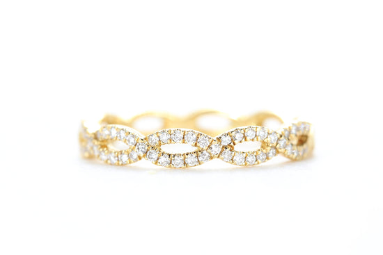 Woven Diamond Ring Yellow Gold