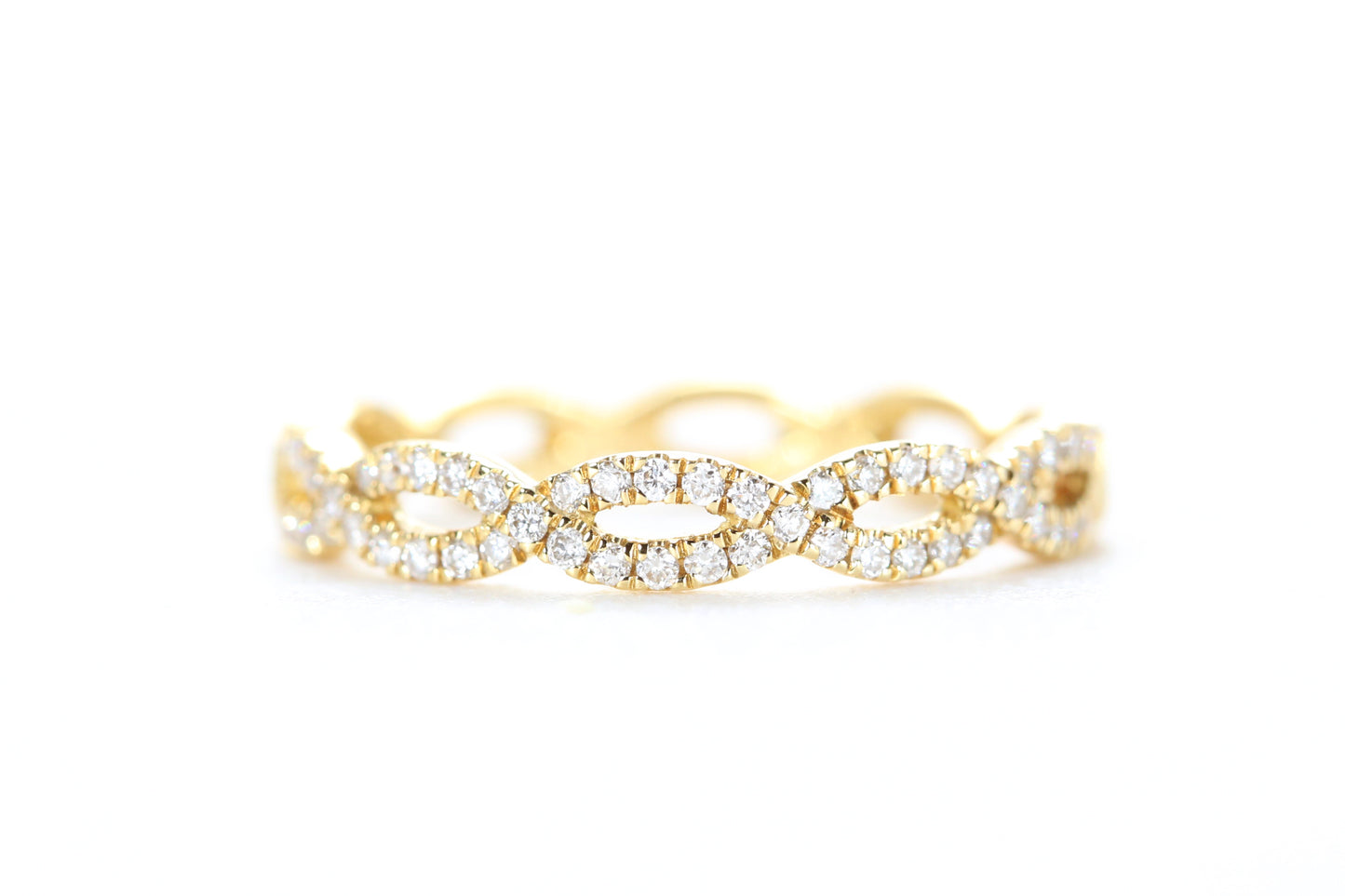 Woven Diamond Ring Yellow Gold