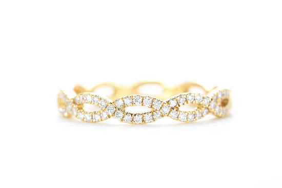 Woven Diamond Ring Yellow Gold