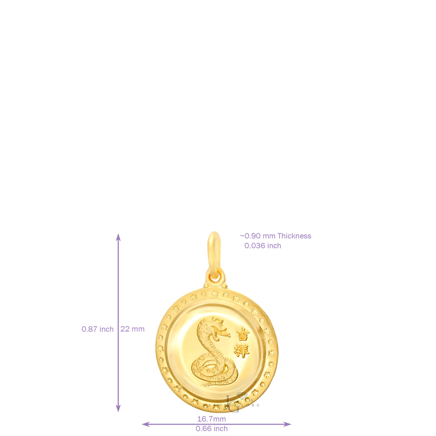 Load image into Gallery viewer, 24K Mini Round Snake Pendant
