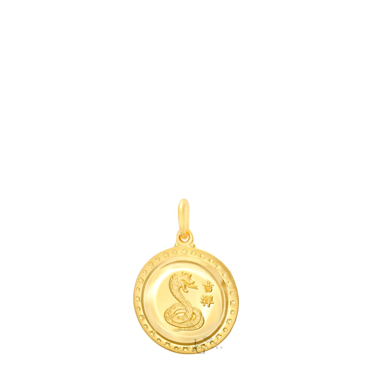 24K Mini Round Snake Pendant