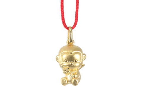 24K Gold Monkey Pendant