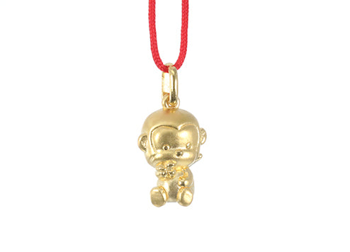 24K Gold Monkey Pendant