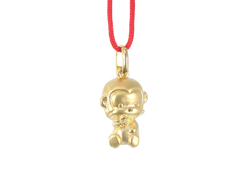 24K Gold Monkey Pendant