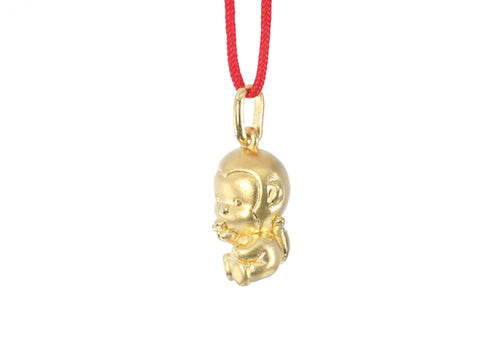 24K Gold Monkey Pendant