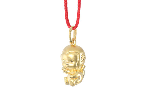 24K Gold Monkey Pendant