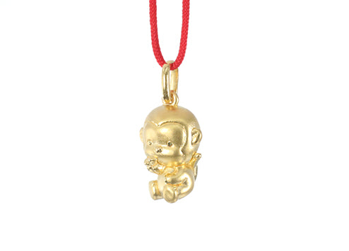 24K Gold Monkey Pendant