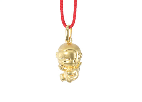 24K Gold Monkey Pendant