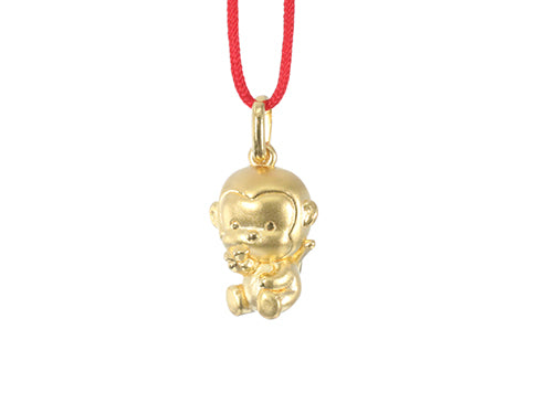 24K Gold Monkey Pendant