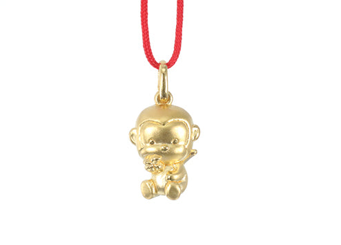 24K Gold Monkey Pendant