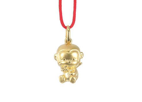 24K Gold Monkey Pendant