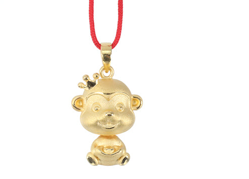 24K Gold Monkey Pendant