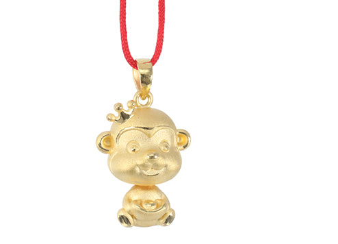 24K Gold Monkey Pendant