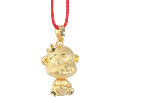 24K Gold Monkey Pendant