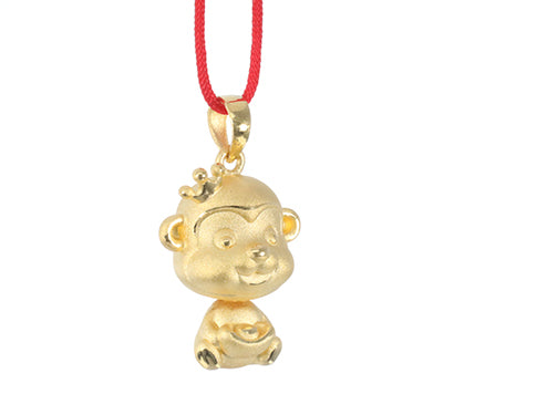 24K Gold Monkey Pendant