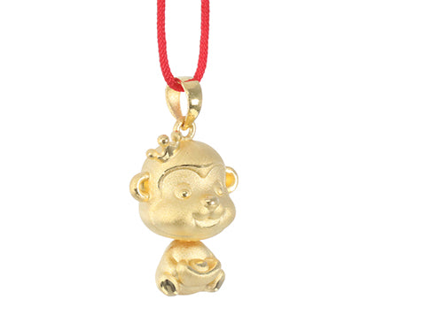 24K Gold Monkey Pendant