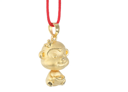 24K Gold Monkey Pendant