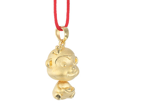 24K Gold Monkey Pendant