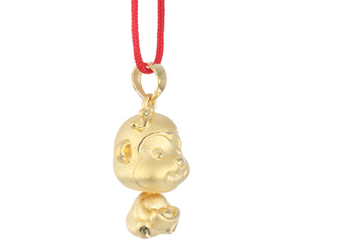 24K Gold Monkey Pendant