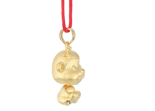 24K Gold Monkey Pendant