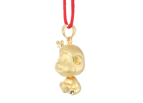 24K Gold Monkey Pendant