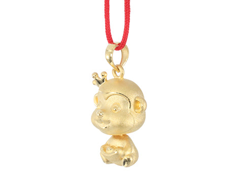 24K Gold Monkey Pendant