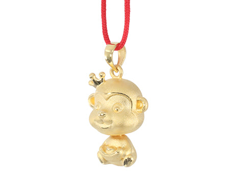 24K Gold Monkey Pendant