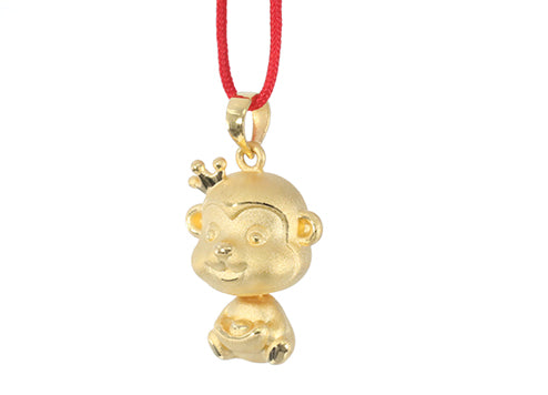 24K Gold Monkey Pendant