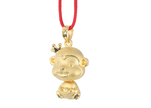 24K Gold Monkey Pendant