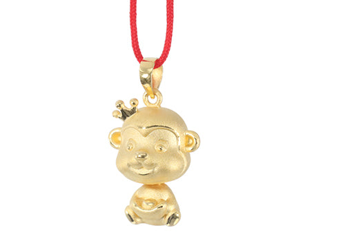 24K Gold Monkey Pendant