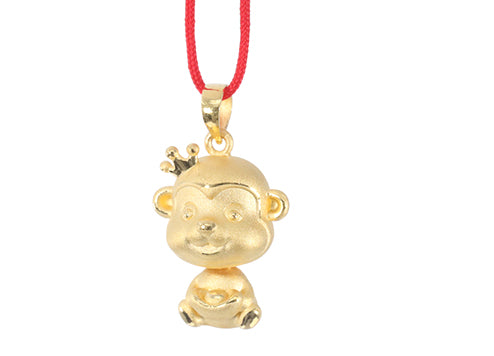 24K Gold Monkey Pendant