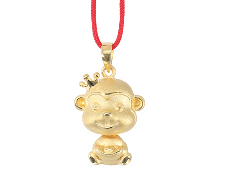 24K Gold Monkey Pendant