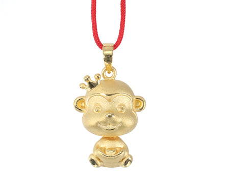 24K Gold Monkey Pendant