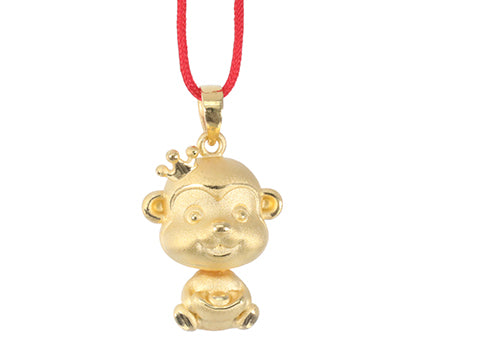 24K Gold Monkey Pendant