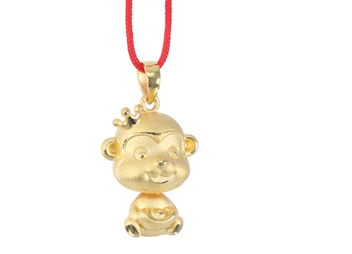 24K Gold Monkey Pendant