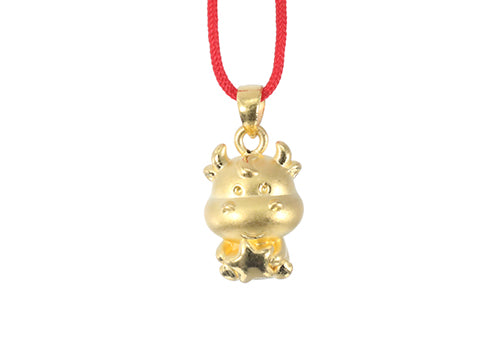 24K Gold Ox Pendant