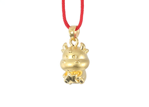 24K Gold Ox Pendant