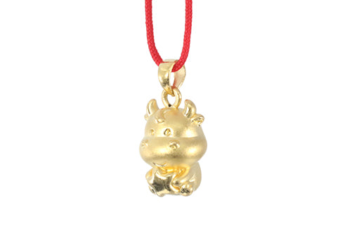 24K Gold Ox Pendant