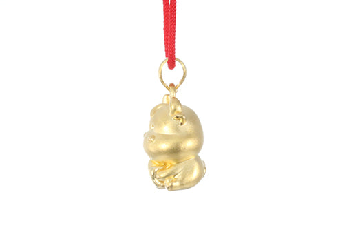 24K Gold Ox Pendant