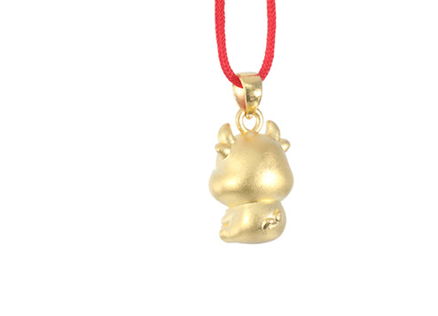 24K Gold Ox Pendant