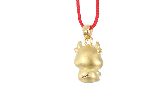 24K Gold Ox Pendant