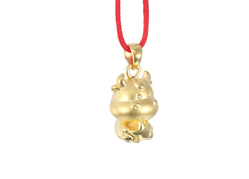 24K Gold Ox Pendant