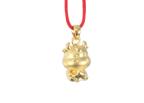 24K Gold Ox Pendant